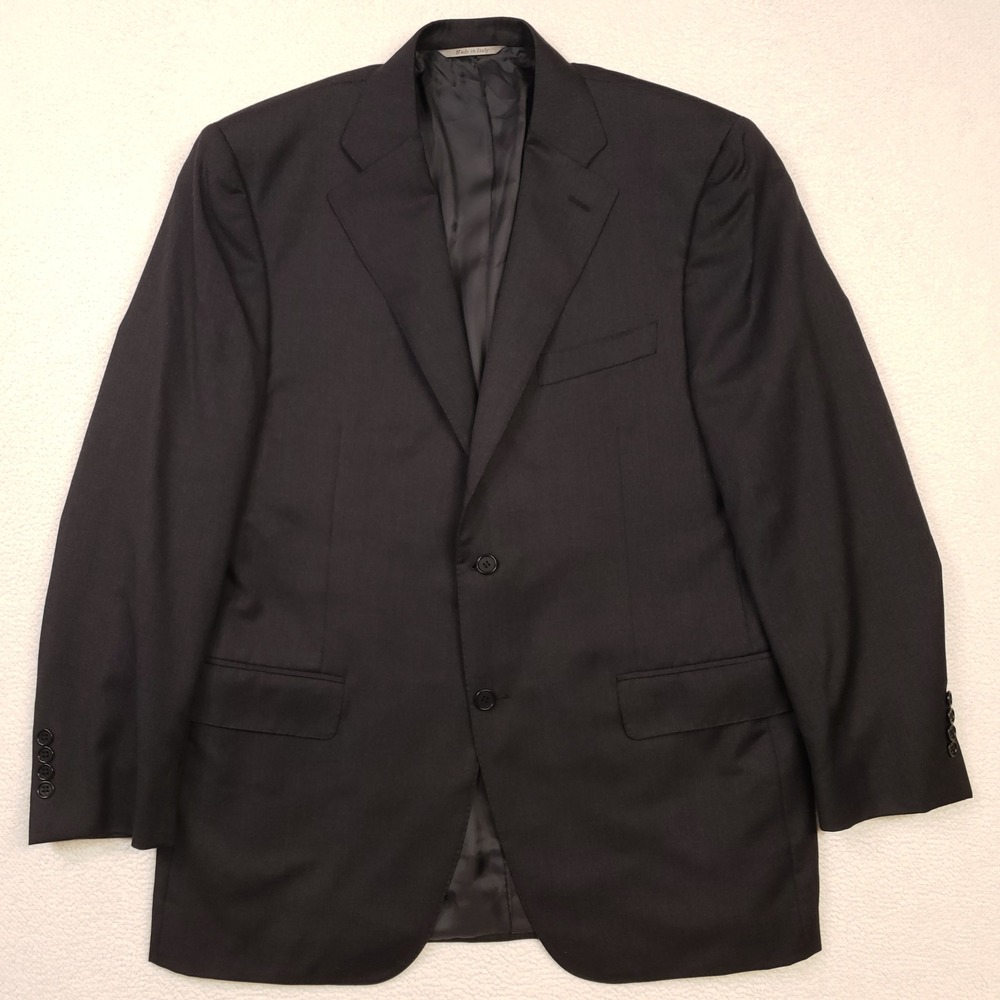 Canali Suit Jacket Men 42R Charcoal Gray 100% Wool 2-Button Made in Italy Blazer